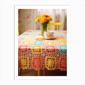Nans Crochet Table Photography  Art Print