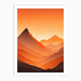 Misty Mountains Vertical Composition In Orange Tone 137 Art Print