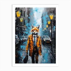 Red Fox Suit Painting 1 Art Print