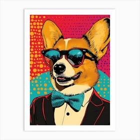 Super Cool Corgi Illustration Pop 7 Art Print