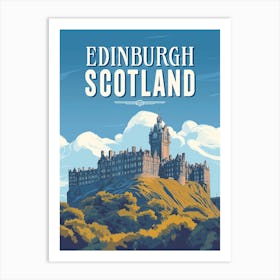 Vintage Edinburgh Scotland Travel Poster Art Print