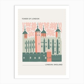 Tower Of London   London, England, Warm Colours Illustration Travel Poster 2 Art Print