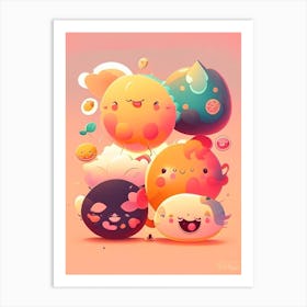 Energy Kawaii Kids Space Art Print