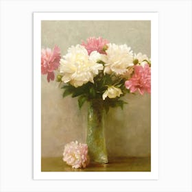 Peonies In A Vase Canvas Print Art Print