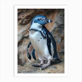 African Penguin Oamaru Blue Penguin Colony Oil Painting 2 Art Print