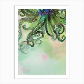 Bioluminescent Octopus II Storybook Watercolour Art Print