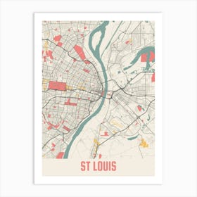 St Louis Map Poster Art Print