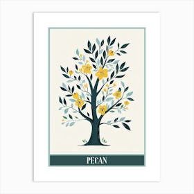 Pecan Tree Flat Illustration 6 Poster Art Print