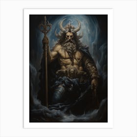 Fantastical Poseidon Illustration Art Print