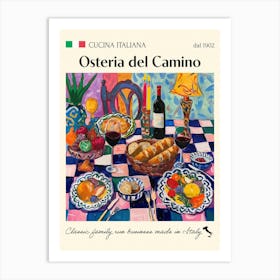 Osteria Del Camino Trattoria Italian Poster Food Kitchen Art Print