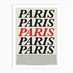 Paris Vintage Typography Art Print