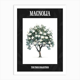 Magnolia Tree Pixel Illustration 3 Poster Art Print