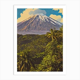 Arenal Volcano National Park Costa Rica Vintage Poster Art Print