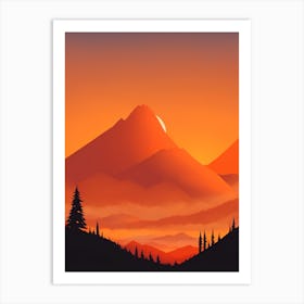 Misty Mountains Vertical Composition In Orange Tone 66 Art Print