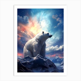 Polar Bear In The Sky Art Print