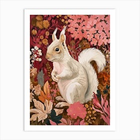 Floral Animal Painting Squirrel 3 Art Print