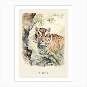 Beatrix Potter Inspired  Animal Watercolour Tiger 1 Art Print