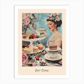 Eat Cake Vintage Tea Party 2 Art Print