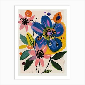 Painted Florals Fuchsia 4 Art Print