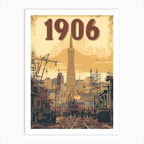 Aihrgdesign A Vintage Poster Depicting The Rebuilding Of San 3 Art Print