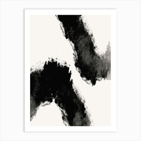 Black And White Brushstrokes Art Print