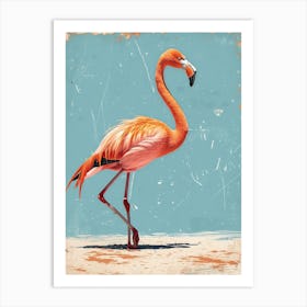 Greater Flamingo East Africa Kenya Tropical Illustration 5 Art Print