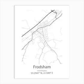 Frodsham,United Kingdom Minimalist Map Poster