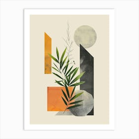 Abstract Painting plants and moon Art Print