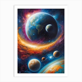 Planets In Space 7 Art Print