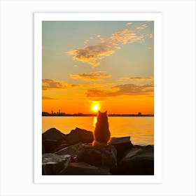 Sunset Cat 1 Art Print