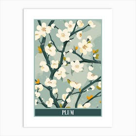 Plum Tree Flat Illustration 2 Poster Art Print