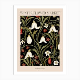 Snowdrop 3 Winter Flower Market Poster Art Print