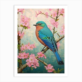 Ohara Koson Inspired Bird Painting Eastern Bluebird 3 Art Print