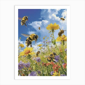 Leafcutter Bee Storybook Illustration 17 Art Print