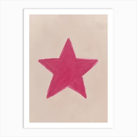 Pink Star Girly Apartment Art Print