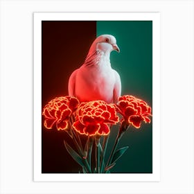 Dove With Flowers 1 Art Print