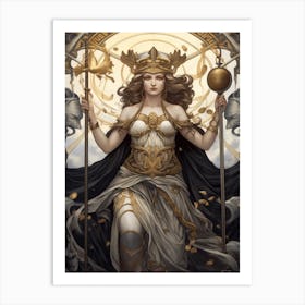 Athena Black And Gold Art Print