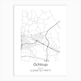 Ochtrup,Germany Minimalist Map Art Print