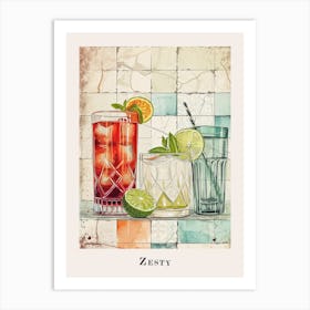 Zesty Cocktail Illustration 1 Art Print