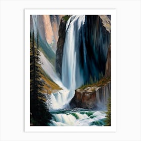 Takakkaw Falls, Canada Peaceful Oil Art  Art Print
