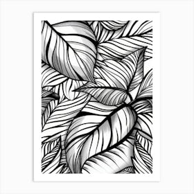 Seamless Pattern Of Tropical Leaves Art Print