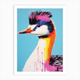 Andy Warhol Style Bird Grebe 4 Art Print