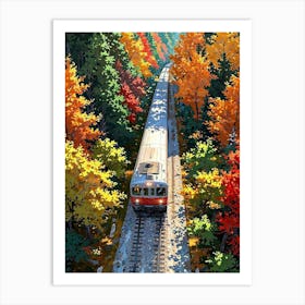 Train In Autumn Art Print