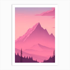 Misty Mountains Vertical Background In Pink Tone 11 Art Print