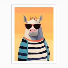 Little Rhinoceros 2 Wearing Sunglasses Art Print