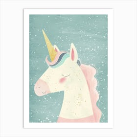 Pastel Storybook Style Unicorn 11 Art Print