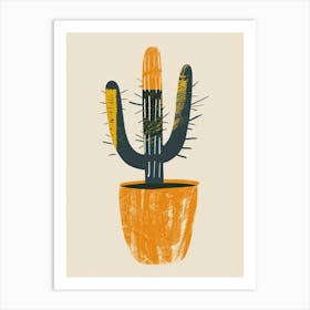 Cactus Plant Minimalist Illustration 2 Art Print
