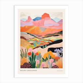 Mount Grosvenor United States 2 Colourful Mountain Illustration Poster Art Print