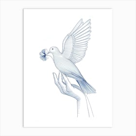 Dove On Hand Art Print