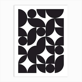 Mid Century Modern Abstract 26 Black And White Art Print